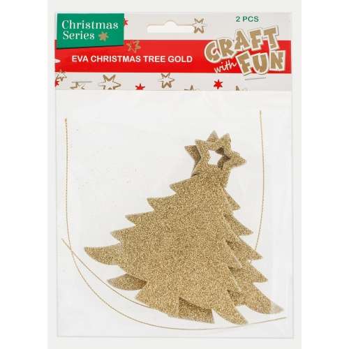 New Year Decor 2pcs. Golden Christmas Tree