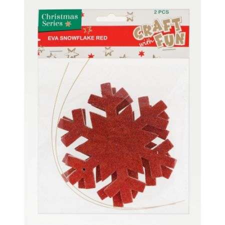 New Year Decor Snowflake 2 pcs red