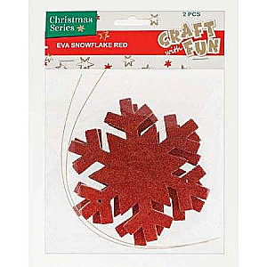 New Year Decor Snowflake 2 pcs red