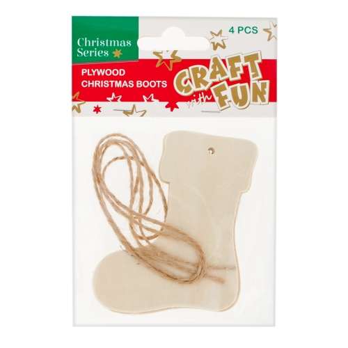New Year decor 4 pcs. Boot wooden