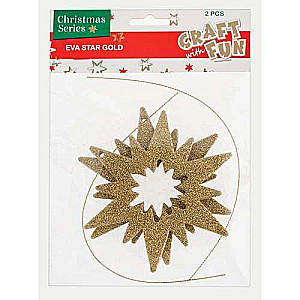 New Year Decor Star 2 pcs. gold