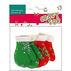 New Year decor 4 pcs felt mittens/gloves