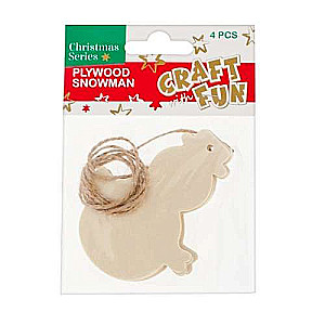 New Year Decor Snowman 4 pcs. wood