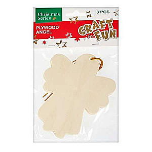 New Year Decor Angel 3 pcs wood
