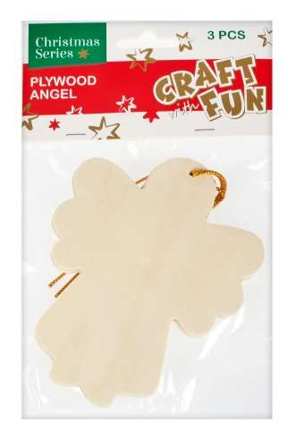 New Year Decor Angel 3 pcs wood