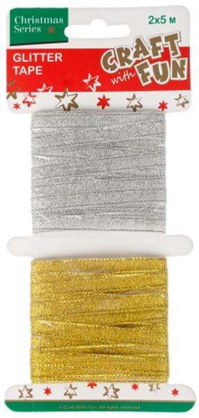 Decorative ribbon 2 pcs., gold/silver