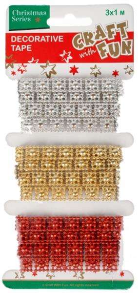 Decorative Ribbon 3colorsx1m Metallic