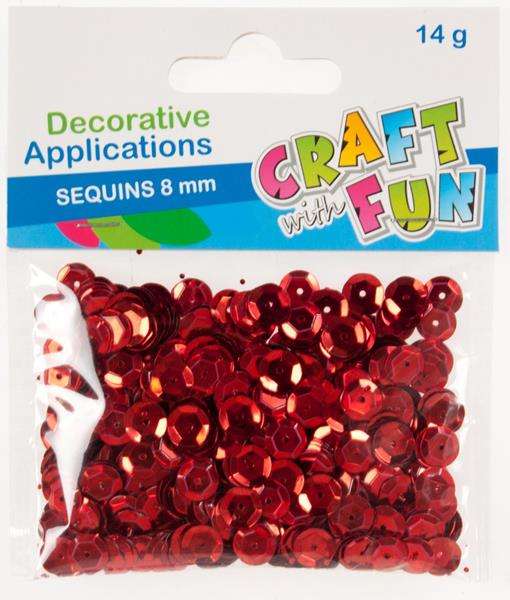 Decor-confetti 8mm Metallic Red Sequins