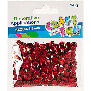 Decor-confetti 8mm Metallic Red Sequins
