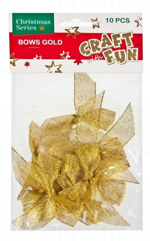 Decor 10 pcs. Bows, gold