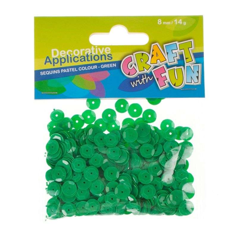 Decor-confetti 8mm Sequins green metallic