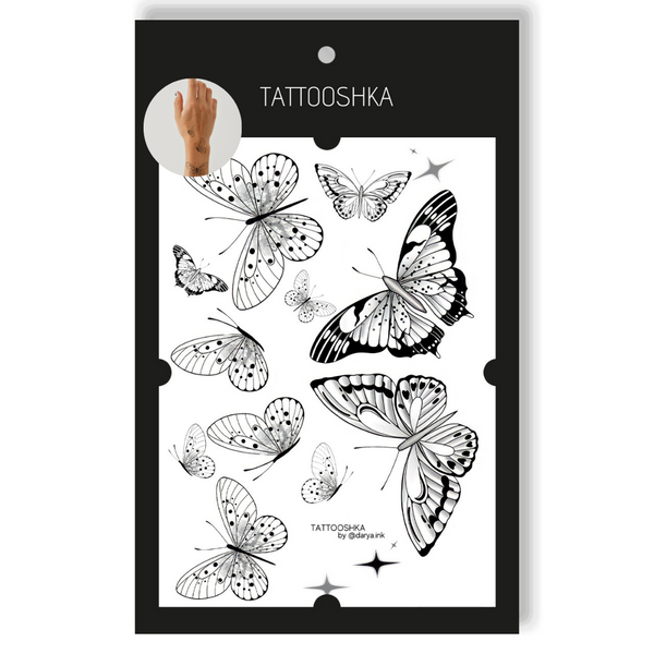 Tattoo - Temporary Sticker Butterflies 15.5x21cm