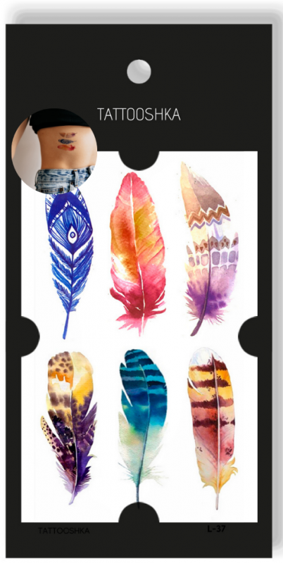 Tattoo - Temporary sticker Feathers 10.5x6cm