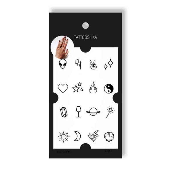 Tattoo - temporary sticker Mini set 10.5x6cm