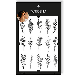 Tattoo - temporary sticker of a branch with flowers 15.5x21cm