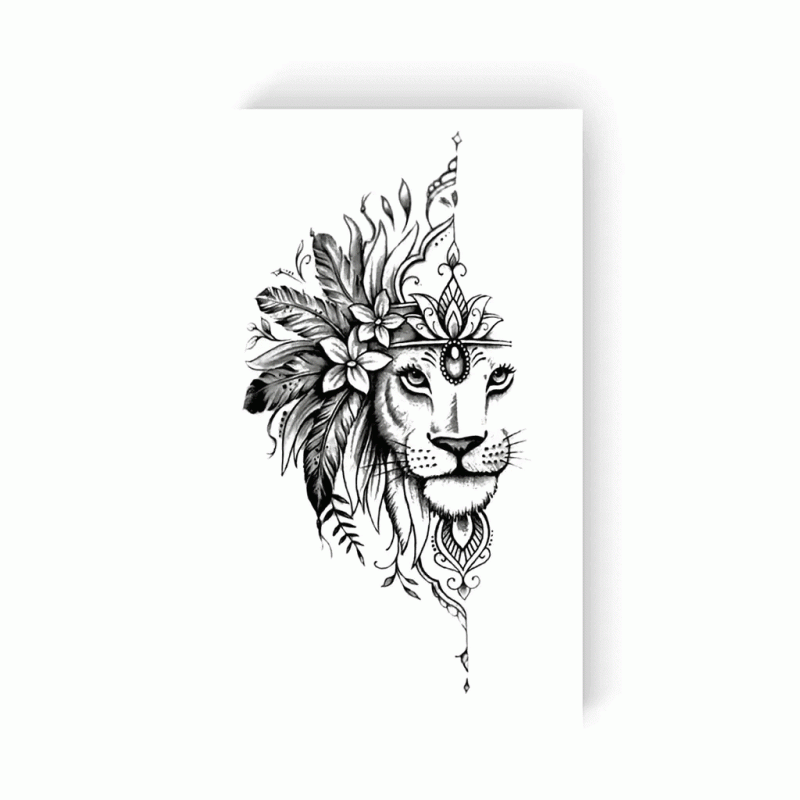 Tattoo - temporary sticker Lion graphic 10.5x6cm