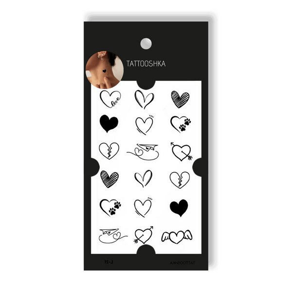 Tattoo - disposable sticker Heart 10.5x6cm
