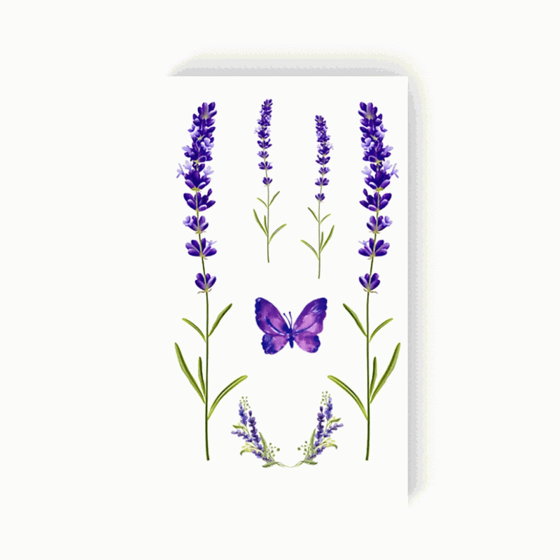 Tattoo - Temporary Sticker Lavender 10.5x6cm