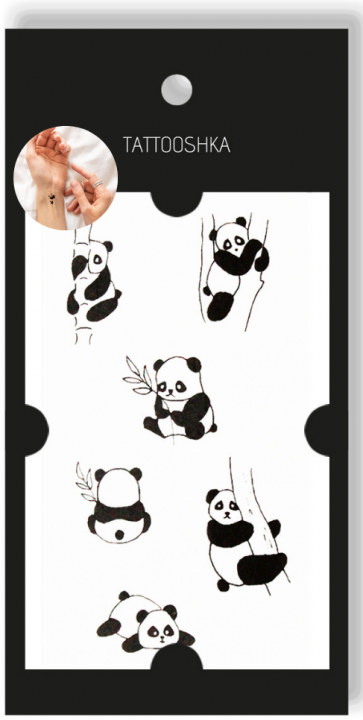 Tattoo - Disposable Sticker Panda 10.5x6cm