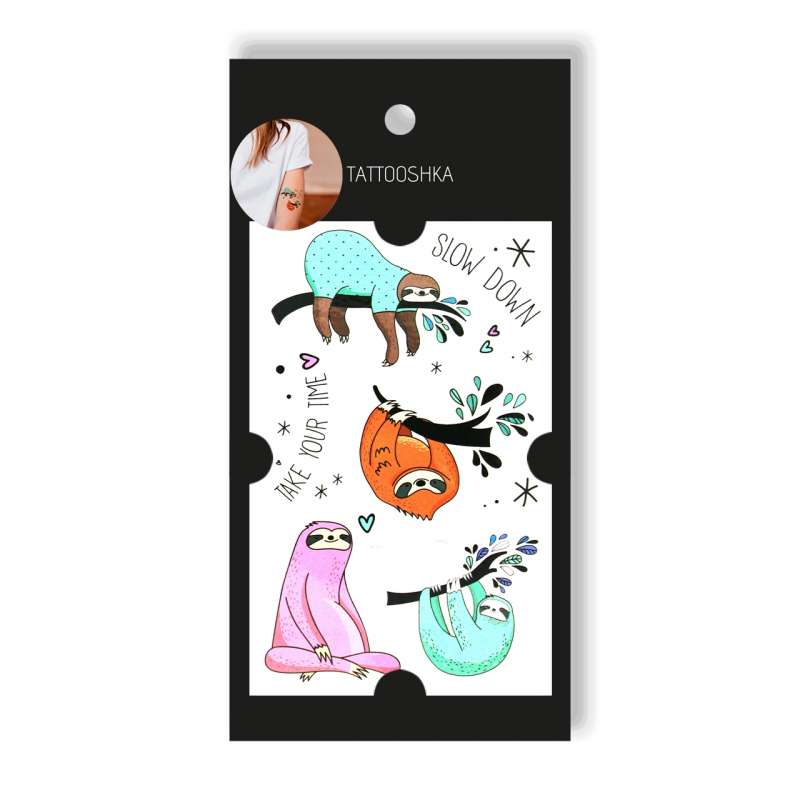 Tattoo - Disposable Sticker Sloth 10.5x6cm
