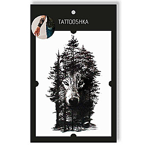 Tattoo - Temporary Sticker Wolf in the Shadow of the Forest 15.5x21cm