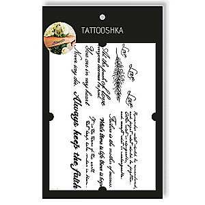 Tattoo - temporary sticker 10+ inscriptions 15.5x21cm