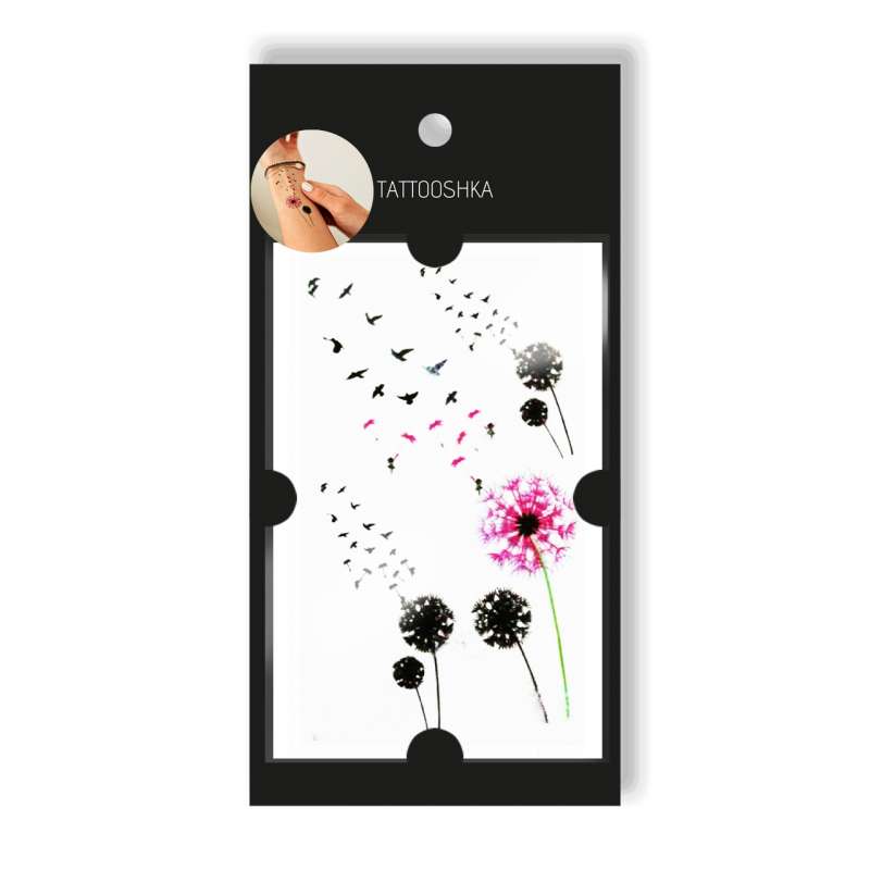 Tattoo - temporary sticker Dandelion fluff 10.5x6cm