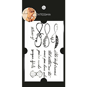 Tattoo - Temporary Sticker Infinity with Words 10.5x6cm
