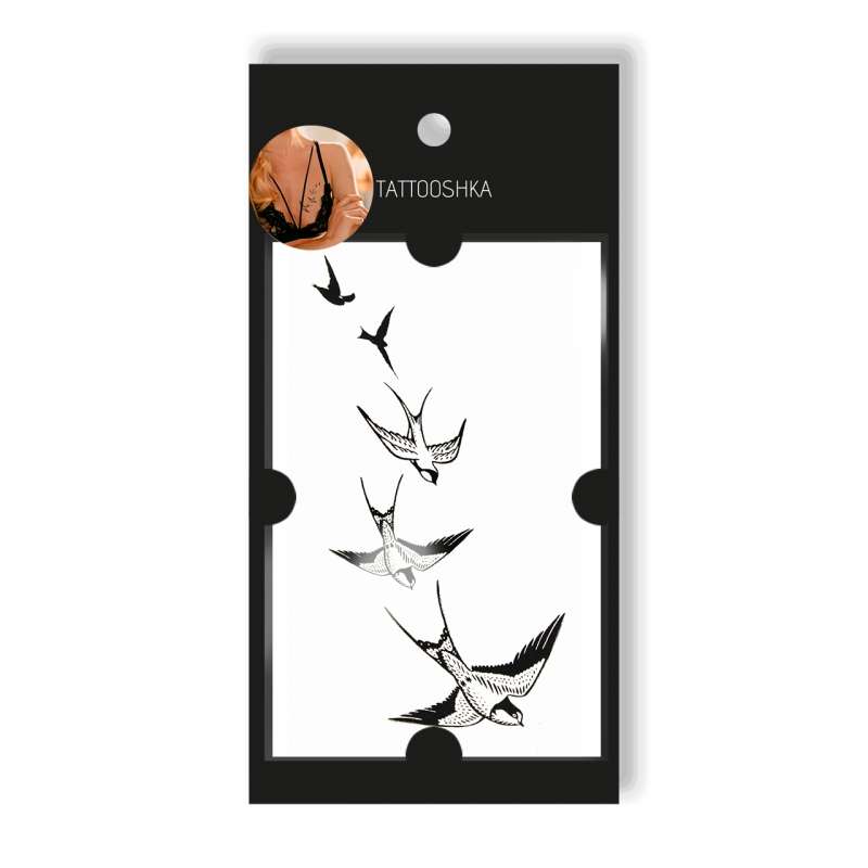 Tattoo - temporary sticker of a swallow 10.5x6cm