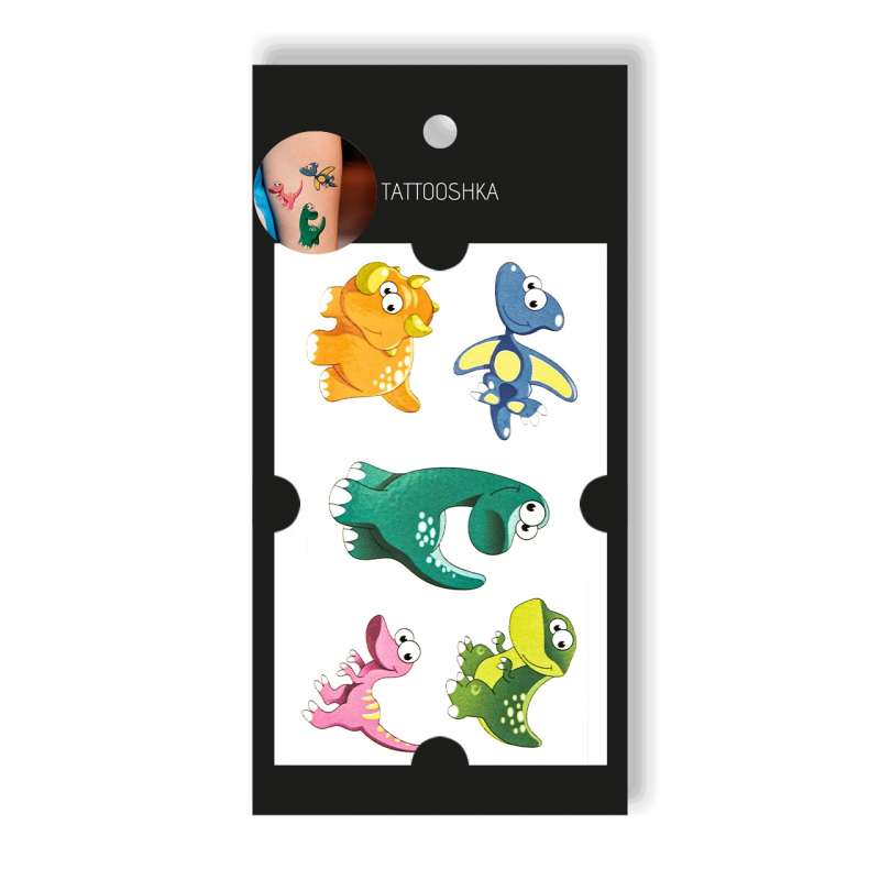 Tattoo - Temporary Sticker Gentle Dinosaurs 10.5x6cm