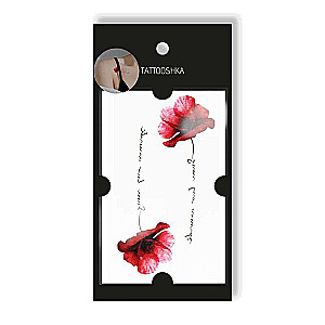 Tattoo - disposable sticker Red Poppies 10.5x6cm