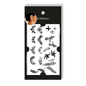 Tattoo - One-time sticker Birds and feathers 10.5x6cm
