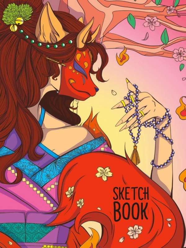 Sketchbook. Anime. In a Fox Mask 80 Pages