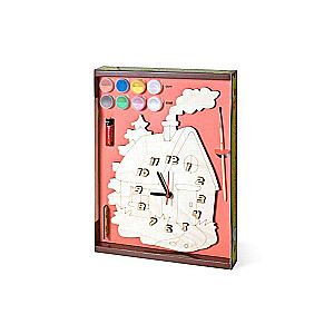 Table clock for painting - House with paints