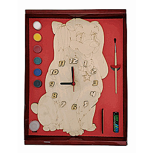 Clock with a Dial for Painting - Lady Dog with Paints