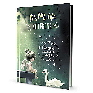 It’s My Life Notebook. Happiness Begins with Me Green with Swan