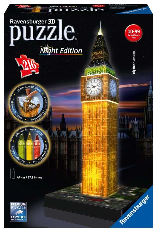 3D galvosūkis Big Ben su apšvietimu