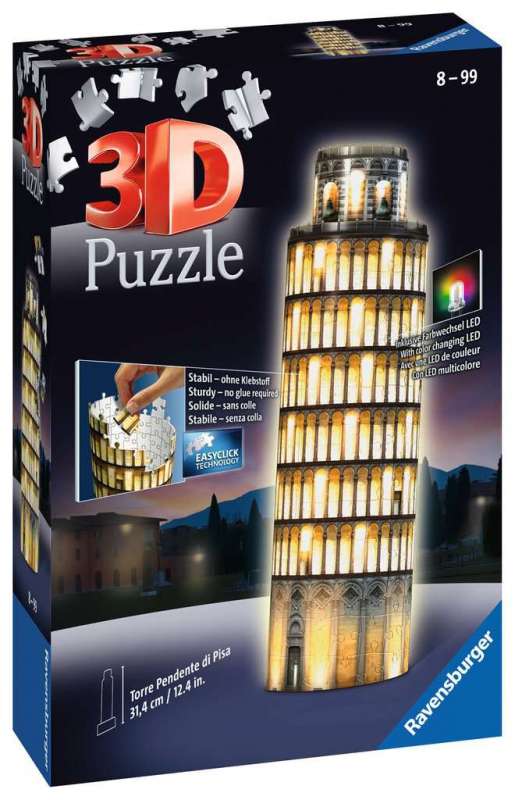 3D puzzle Leaning Tower of Pisa with backlight