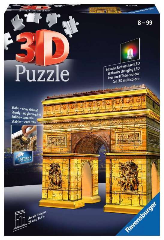 3D puzzle Arc de Triomphe with backlight