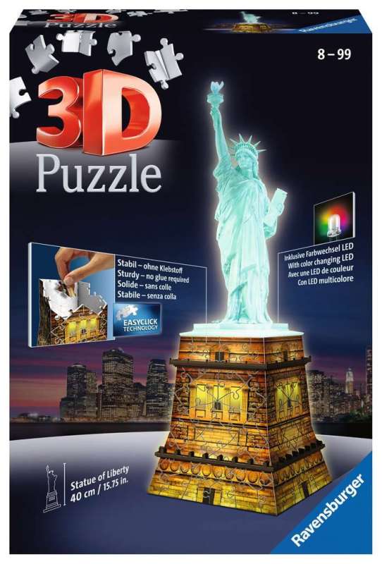 3D pusle Vabaduse kuju valgusfooriga
