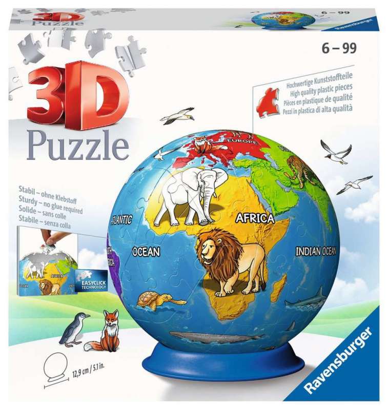 3D Puzzle Globe, 72 pieces