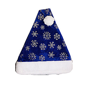 New Year Hat Snowfall with Fur Trim, 29x40 cm, Blue