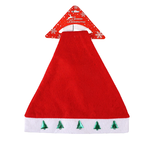 New Year Hat Tree with Sticker, Red