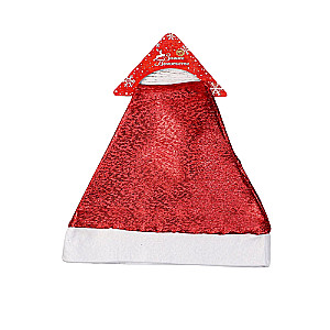 New Year's Cap Glamorous Shine 28x40 cm, red