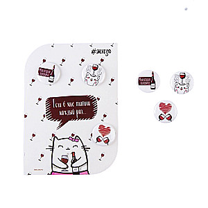Set of badges When I think of wine, 10 x 14 cm