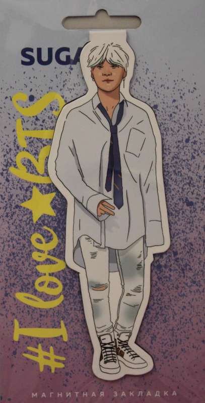 Figural Magnetic Bookmark. BTS. Suga