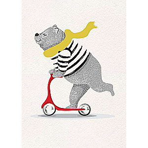 Bear. Common notebook A5, 48 sheets, grid-standard