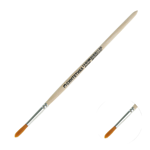 Synthetic Brush Round No. 3 d-3 mm; L-16 mm wooden handle Calligrata