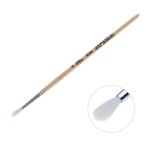 Round Goat Brush No. 4 d-4 mm; L-18 mm wooden handle Calligrata