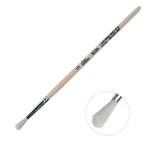 Round Goat Brush No. 3 d-3 mm; L-16 mm wooden handle Calligrata